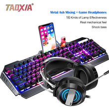 Load image into Gallery viewer, Mechanical Keyboard And Mouse Headset Three-piece Suit Desktop Computer Notebook Gaming Peripherals Home Internet Cafes E-sports