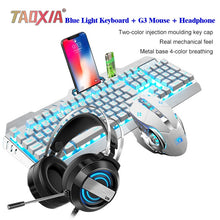 Load image into Gallery viewer, Mechanical Keyboard And Mouse Headset Three-piece Suit Desktop Computer Notebook Gaming Peripherals Home Internet Cafes E-sports