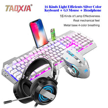 Load image into Gallery viewer, Mechanical Keyboard And Mouse Headset Three-piece Suit Desktop Computer Notebook Gaming Peripherals Home Internet Cafes E-sports