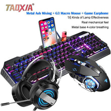 Load image into Gallery viewer, Mechanical Keyboard And Mouse Headset Three-piece Suit Desktop Computer Notebook Gaming Peripherals Home Internet Cafes E-sports