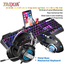 Load image into Gallery viewer, Mechanical Keyboard And Mouse Headset Three-piece Suit Desktop Computer Notebook Gaming Peripherals Home Internet Cafes E-sports