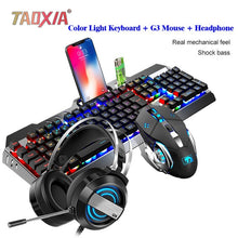 Load image into Gallery viewer, Mechanical Keyboard And Mouse Headset Three-piece Suit Desktop Computer Notebook Gaming Peripherals Home Internet Cafes E-sports