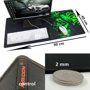 Green Print Large Gaming Mouse Pad Anti-slip Natural Rubber Mouse Mat Keyboard Pad Desk Mat For Laptop Computer Gamer Mousepad